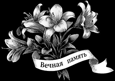 «Лилии с лентой 4» — картинка для гравировки на памятнике, № 2248