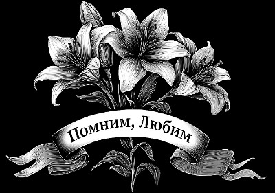 «Лилии с лентой 10» — картинка для гравировки на памятнике, № 2254