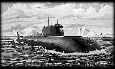 «Подводная лодка» — картинка для гравировки на памятнике, № 320