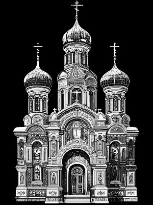 «Церковь 1» — картинка для гравировки на памятнике, № 2425