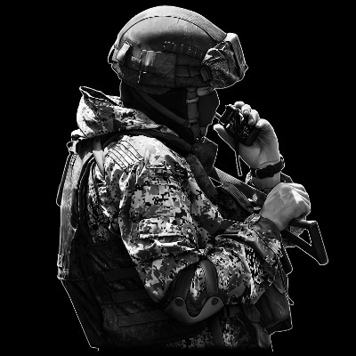 «Солдат с рацией» — картинка для гравировки на памятнике, № 376