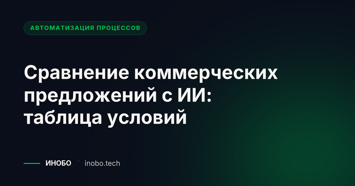 Сравнение коммерческих предложений с ИИ: таблица условий