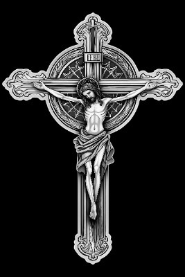 «Золотое распятие (2)» — картинка для гравировки на памятнике, № 3