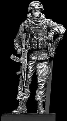 «Солдат 7» — картинка для гравировки на памятнике, № 348