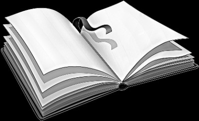 «Книга открытая с лентой» — картинка для гравировки на памятнике, № 1389
