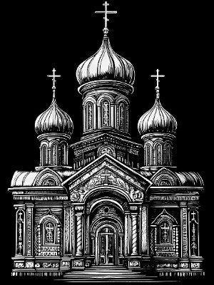 «Церковь 2» — картинка для гравировки на памятнике, № 2426
