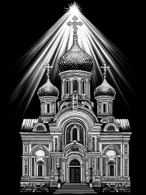 «Церковь 4 (2)» — картинка для гравировки на памятнике, № 2427