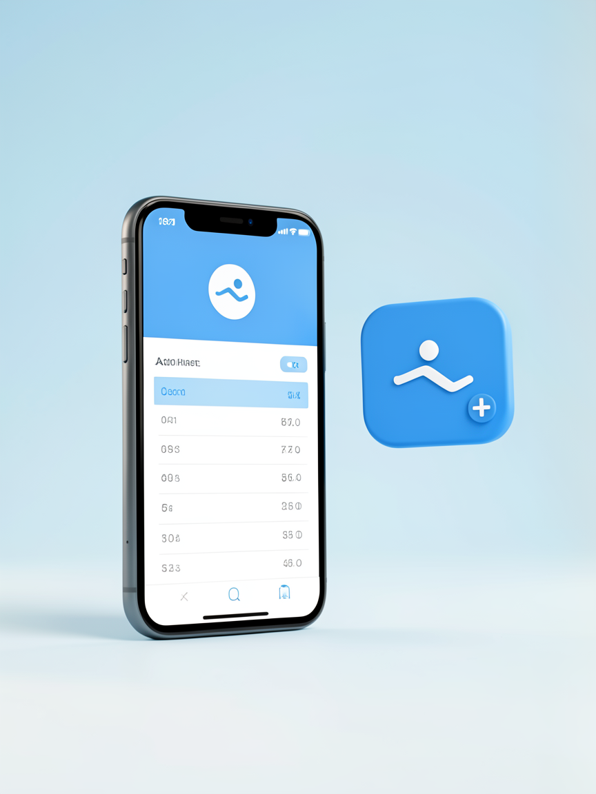 Приложение «Нормативы по плаванию» на смартфоне