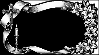 «Рамка крест, лента и цветы» — картинка для гравировки на памятнике, № 2524