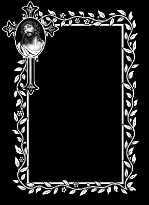 «Рамка с лианой и иисусом» — картинка для гравировки на памятнике, № 2532