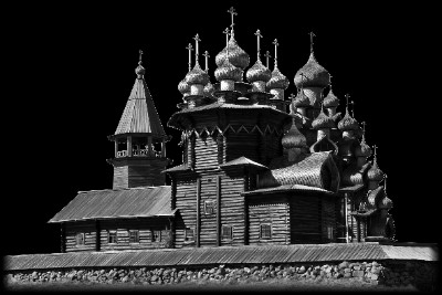 «Преображенская церковь на острове Кижи» — картинка для гравировки на памятнике, № 2418