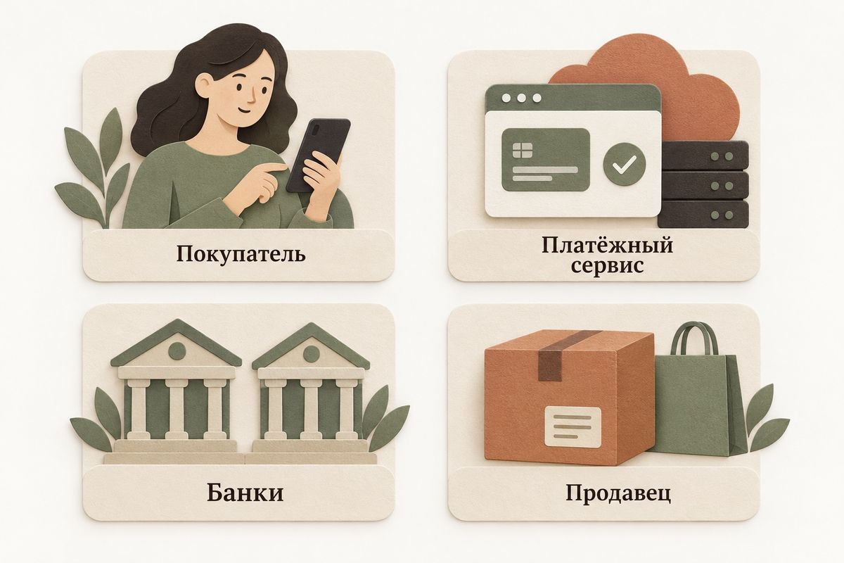 Основные участники онлайн-платежа