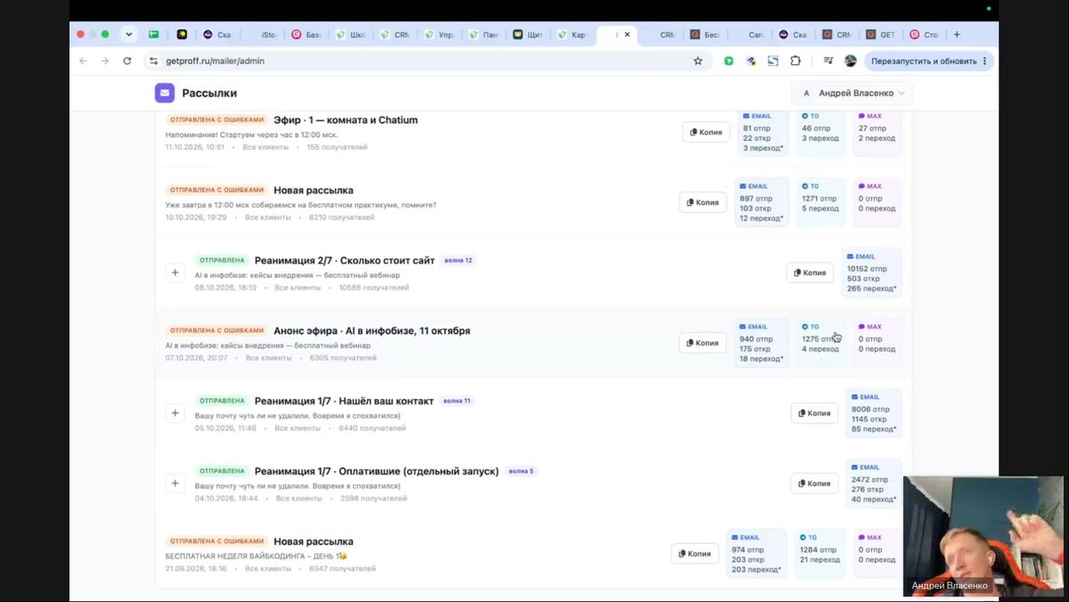 Собственный рассыльщик для сегментации и реактивации базы