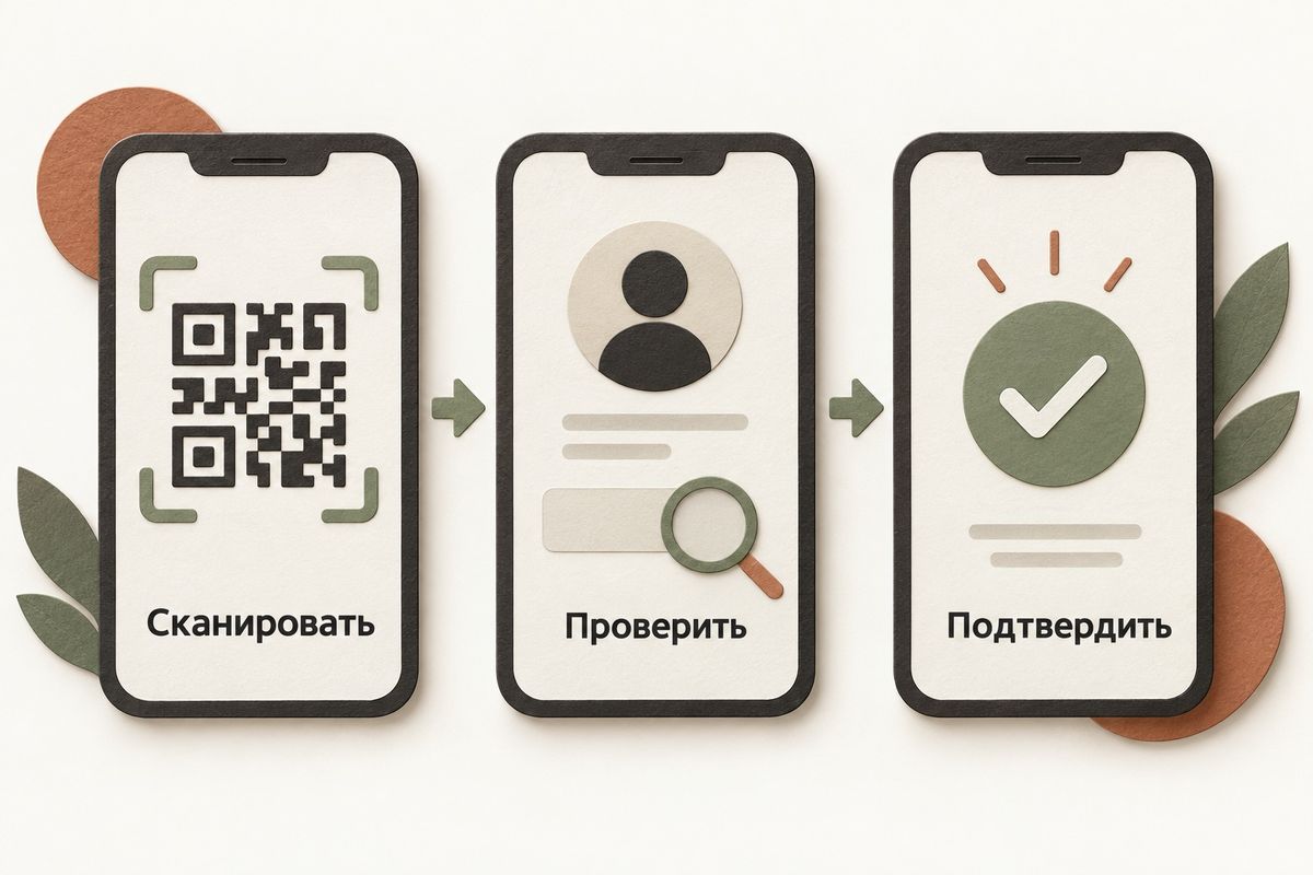 Три действия клиента при оплате по QR-коду