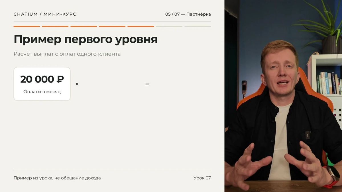 Партнёрская модель первого уровня из урока.